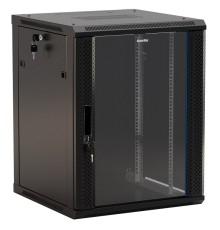Шкаф коммутационный Hyperline (TWB-2245-GP-RAL9004) настенный 22U 600x450мм пер.дв.стекл 60кг черный