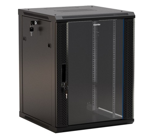 Шкаф серверный Hyperline (TWB-2266-GP-RAL9004) настенный 22U 600x600мм пер.дв.стекл 2 бок.пан. 60кг черный IP20 сталь Шкаф серверный Hyperline (TWB-2266-GP-RAL9004) настенный 22U 600x600мм пер.дв.стекл 2 бок.пан. 60кг черный IP20 сталь