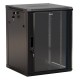 Шкаф серверный Hyperline (TWB-2266-GP-RAL9004) настенный 22U 600x600мм пер.дв.стекл 2 бок.пан. 60кг черный IP20 сталь