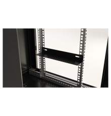 Шкаф серверный Hyperline (TWB-0966-SR-RAL9004) настенный 9U 600x600мм пер.дв.металл 2 бок.пан. 60кг черный IP20 сталь