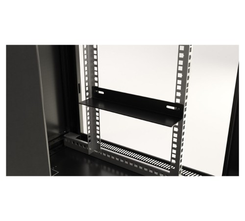 Шкаф серверный Hyperline (TWB-0945-GP-RAL9004) настенный 9U 600x450мм пер.дв.стекл 2 бок.пан. 60кг черный IP20 сталь