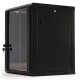Шкаф серверный Hyperline (TWB-0966-GP-RAL9004) настенный 9U 600x600мм пер.дв.стекл 2 бок.пан. 60кг черный IP20 сталь