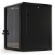 Шкаф серверный Hyperline (TWB-1266-GP-RAL9004) настенный 12U 600x600мм пер.дв.стекл 2 бок.пан. 60кг черный IP20 сталь