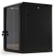 Шкаф серверный Hyperline (TWB-1566-GP-RAL9004) настенный 15U 600x600мм пер.дв.стекл 2 бок.пан. 60кг черный IP20 сталь