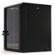 Шкаф серверный Hyperline (TWB-0945-GP-RAL9004) настенный 9U 600x450мм пер.дв.стекл 2 бок.пан. 60кг черный IP20 сталь