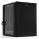 Шкаф серверный Hyperline (TWB-1245-GP-RAL9004) настенный 12U 600x450мм пер.дв.стекл 2 бок.пан. 60кг черный IP20 сталь