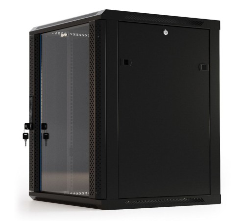 Шкаф серверный Hyperline (TWB-2266-GP-RAL9004) настенный 22U 600x600мм пер.дв.стекл 2 бок.пан. 60кг черный IP20 сталь Шкаф серверный Hyperline (TWB-2266-GP-RAL9004) настенный 22U 600x600мм пер.дв.стекл 2 бок.пан. 60кг черный IP20 сталь