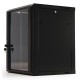 Шкаф серверный Hyperline (TWB-2266-GP-RAL9004) настенный 22U 600x600мм пер.дв.стекл 2 бок.пан. 60кг черный IP20 сталь