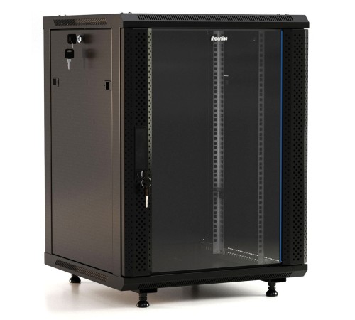 Шкаф серверный Hyperline (TWB-FC-1566-GP-RAL9004) настенный 15U 600x600мм пер.дв.стекл 60кг черный IP20 сталь Шкаф серверный Hyperline (TWB-FC-1566-GP-RAL9004) настенный 15U 600x600мм пер.дв.стекл 60кг черный IP20 сталь