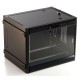 Шкаф серверный Hyperline (TWB-FC-1566-GP-RAL9004) настенный 15U 600x600мм пер.дв.стекл 60кг черный IP20 сталь
