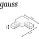 Коннектор для трековых шинопроводов угловой (L) черный однофазный Gauss Gauss TR107