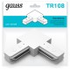 Коннектор для трековых шинопроводов угловой (L) белый однофазный Gauss Gauss TR108