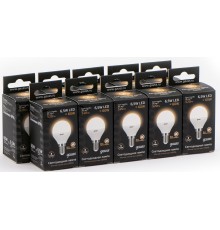 Лампа светодиодная Gauss 105101107 6.5Вт цок.:E14 шар 220B 3000K св.свеч.бел.теп. (упак.:10шт)
