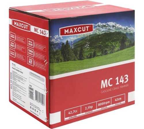 Триммер бензиновый Maxcut MC 143 (1+1) 1838Вт 2.5л.с. неразбор.штан. реж.эл.:леска/нож упак.:20шт.