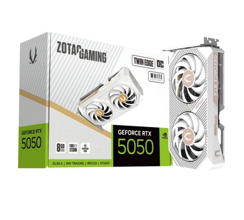 Видеокарта Zotac RTX5050 TWIN EDGE OC WHITE ED 8GB GDDR6 128bit 3xDP HDMI 2FAN MEDIUM PACK Видеокарта Zotac RTX5050 TWIN EDGE OC WHITE ED 8GB GDDR6 128bit 3xDP HDMI 2FAN MEDIUM PACK