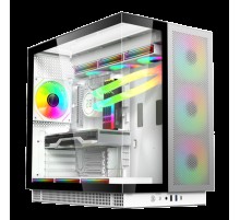 Корпус для ПК ACD Phantom 100 ATX, Type-C + 2XUSB3.0+HD audio combo, 4X120mm ARGB fans+Remote control, See View case, TG, Aluminum.