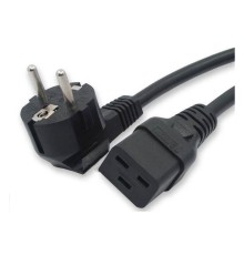 Шнур питания Hyperline PWC-IEC19-SHM-1.8-BK C19-Schuko проводник.:3x1.5мм2 1.8м 250В 16А (упак.:1шт) черный