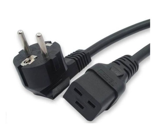 Шнур питания Hyperline PWC-IEC19-SHM-1.8-BK C19-Schuko проводник.:3x1.5мм2 1.8м 250В 16А (упак.:1шт) черный