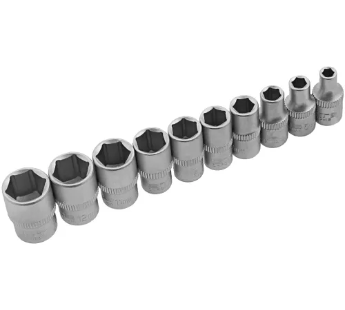 Набор головок STELS 14125  набор торцевых головок 1/4''головки 4 - 13мм с трещот. ключом crv 11пр.