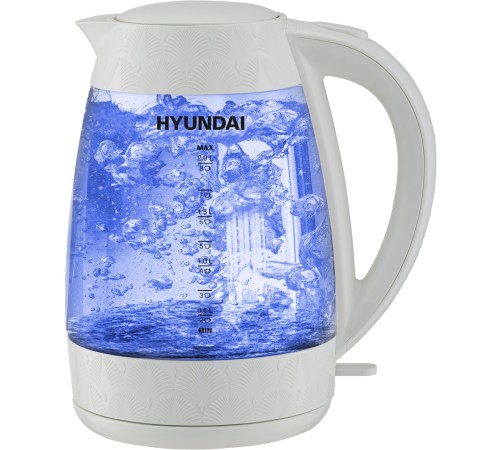 Чайник электрический Hyundai HYK-G4506 2л. 2200Вт белый (корпус: стекло)