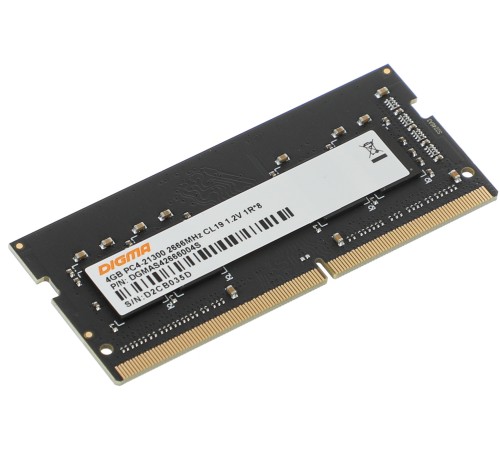 Память DDR4 4Gb 2666MHz Digma DGMAS42666004S RTL PC4-21300 CL19 SO-DIMM 260-pin 1.2В single rank Память DDR4 4Gb 2666MHz Digma DGMAS42666004S RTL PC4-21300 CL19 SO-DIMM 260-pin 1.2В single rank