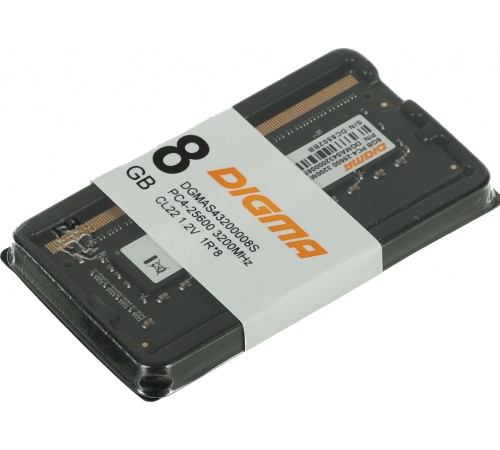 Память DDR4 8Gb 3200MHz Digma DGMAS43200008S RTL PC4-25600 CL22 SO-DIMM 260-pin 1.2В single rank Память DDR4 8Gb 3200MHz Digma DGMAS43200008S RTL PC4-25600 CL22 SO-DIMM 260-pin 1.2В single rank