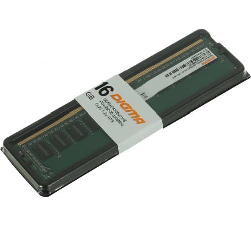 Память DDR4 16Gb 2666MHz Digma DGMAD42666016S RTL PC4-21300 CL19 DIMM 288-pin 1.2В single rank