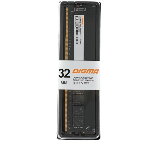 Память DDR4 32Gb 2666MHz Digma DGMAD42666032D RTL PC4-21300 CL19 DIMM 288-pin 1.2В dual rank Память DDR4 32Gb 2666MHz Digma DGMAD42666032D RTL PC4-21300 CL19 DIMM 288-pin 1.2В dual rank