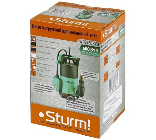 Насос дренажный Sturm! WP9760PVU 600Вт 13000л/час