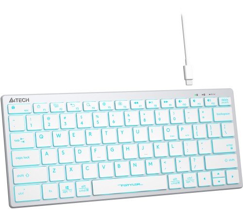 Клавиатура A4Tech Fstyler FX61 белый/синий USB slim Multimedia LED Клавиатура A4Tech Fstyler FX61 белый/синий USB slim Multimedia LED