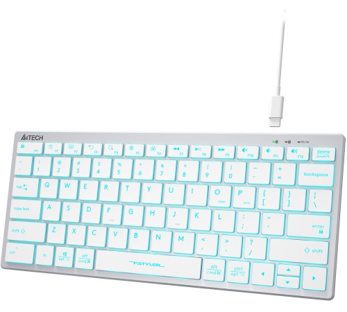 Клавиатура A4Tech Fstyler FX61 белый/синий USB slim Multimedia LED Клавиатура A4Tech Fstyler FX61 белый/синий USB slim Multimedia LED