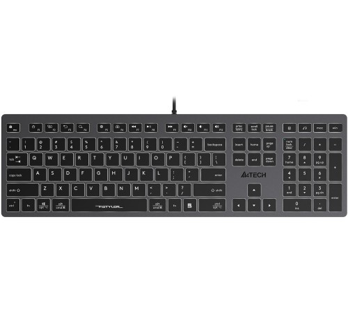 Клавиатура A4Tech Fstyler FX60H серый/белый USB slim Multimedia LED Клавиатура A4Tech Fstyler FX60H серый/белый USB slim Multimedia LED