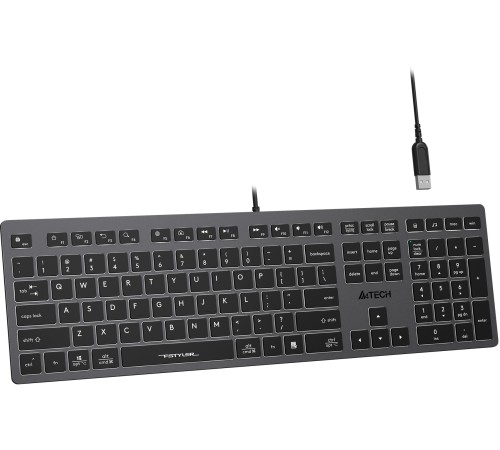 Клавиатура A4Tech Fstyler FX60H серый/белый USB slim Multimedia LED Клавиатура A4Tech Fstyler FX60H серый/белый USB slim Multimedia LED