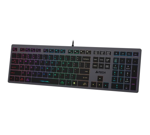 Клавиатура A4Tech Fstyler FX60 серый USB slim Multimedia LED Клавиатура A4Tech Fstyler FX60 серый USB slim Multimedia LED