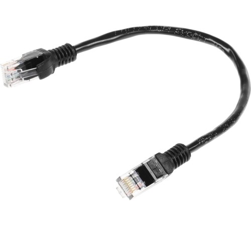Патч-корд PP12-0.25M/BK 1000G UTP 4 пары cat5E CCA molded 0.25м черный RJ-45 (m)-RJ-45 (m)