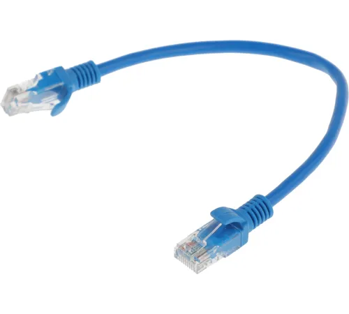 Патч-корд PP12-0.25M/B 1000G UTP 4 пары cat5E CCA molded 0.25м синий RJ-45 (m)-RJ-45 (m)