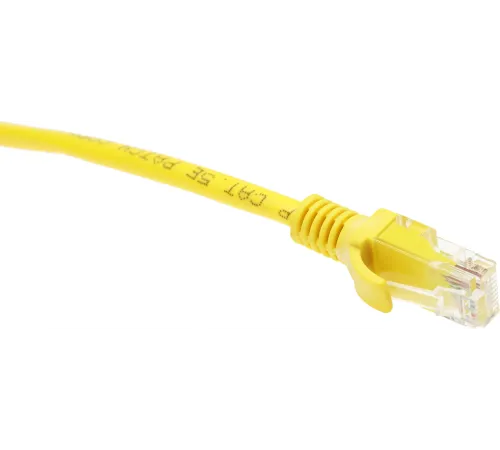 Патч-корд PP12-5M/Y 1000G UTP 4 пары cat5E CCA molded 5м желтый RJ-45 (m)-RJ-45 (m)