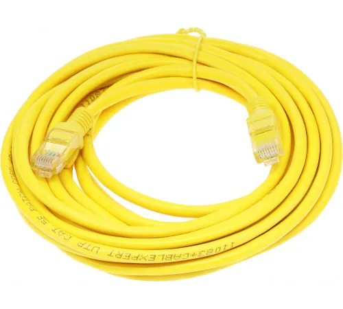 Патч-корд PP12-5M/Y 1000G UTP 4 пары cat5E CCA molded 5м желтый RJ-45 (m)-RJ-45 (m)