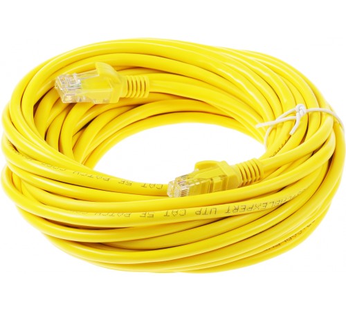 Патч-корд PP12-10M/Y 1000G UTP 4 пары cat5E CCA molded 10м желтый RJ-45 (m)-RJ-45 (m)