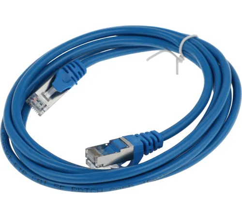 Патч-корд PP22-2M/B 1000G FTP 4 пары cat5E CCA molded 2м синий RJ-45 (m)-RJ-45 (m)