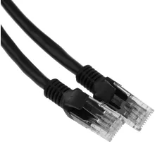 Патч-корд PP6U-1M/BK 10000G UTP 4 пары cat6 CCA molded 1м черный RJ-45 (m)-RJ-45 (m)