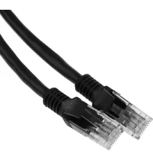 Патч-корд PP6U-1M/BK 10000G UTP 4 пары cat6 CCA molded 1м черный RJ-45 (m)-RJ-45 (m)