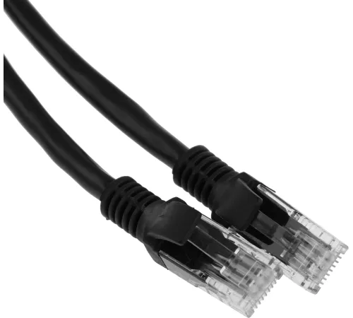 Патч-корд PP6U-1M/BK 10000G UTP 4 пары cat6 CCA molded 1м черный RJ-45 (m)-RJ-45 (m)