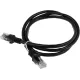 Патч-корд PP6U-1M/BK 10000G UTP 4 пары cat6 CCA molded 1м черный RJ-45 (m)-RJ-45 (m)