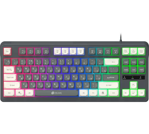 Клавиатура Оклик 711G серый/белый USB for gamer LED (1790385) Клавиатура Оклик 711G серый/белый USB for gamer LED (1790385)