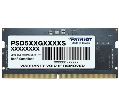 Память DDR5 8Gb 4800MHz Patriot PSD58G480041S RTL CL40 SO-DIMM 260-pin 1.2В single rank