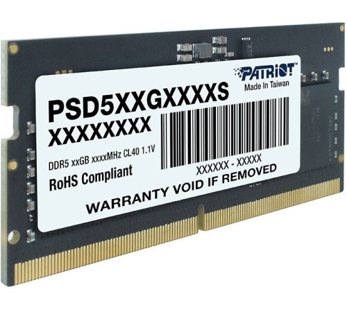 Память DDR5 8Gb 4800MHz Patriot PSD58G480041S RTL CL40 SO-DIMM 260-pin 1.2В single rank