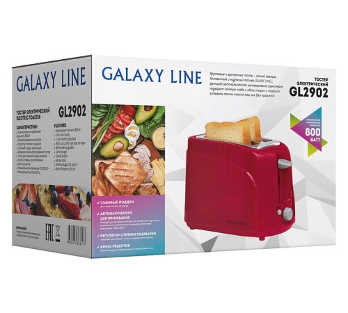 Тостер Galaxy Line GL 2902 красный