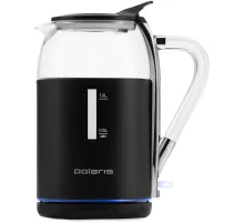 Чайник электрический Polaris PWK 1563CGL 1.5л. 2200Вт черный/прозрачный корпус: стекло/пластик