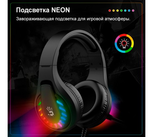 Наушники с микрофоном A4Tech Bloody G230 черный 2м накладные USB оголовье (G230) Наушники с микрофоном A4Tech Bloody G230 черный 2м накладные USB оголовье (G230)
